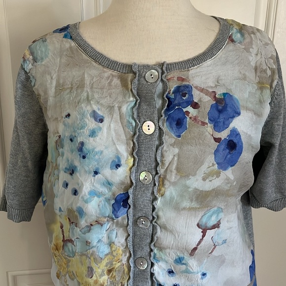 Sundance Cotton & Silk Floral Cardigan - Picture 2 of 7